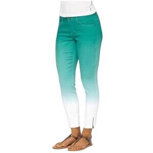 Prana Womens green ombre jeans with ankle zipper size 2 26